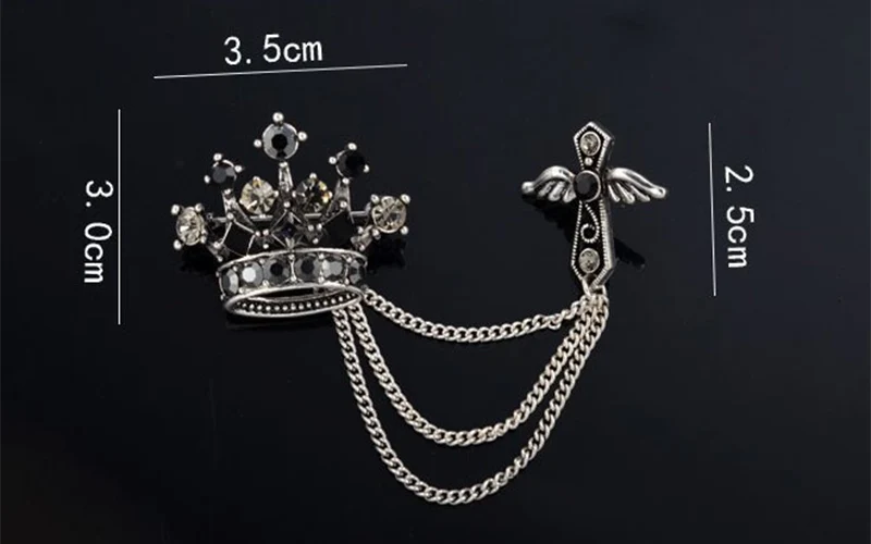 Brooches Male Business Suits Wedding Brooch Alloy Crown Lapel Pin Crosses Brand Popular Corsage Broches collar pins jewelry gift | Украшения