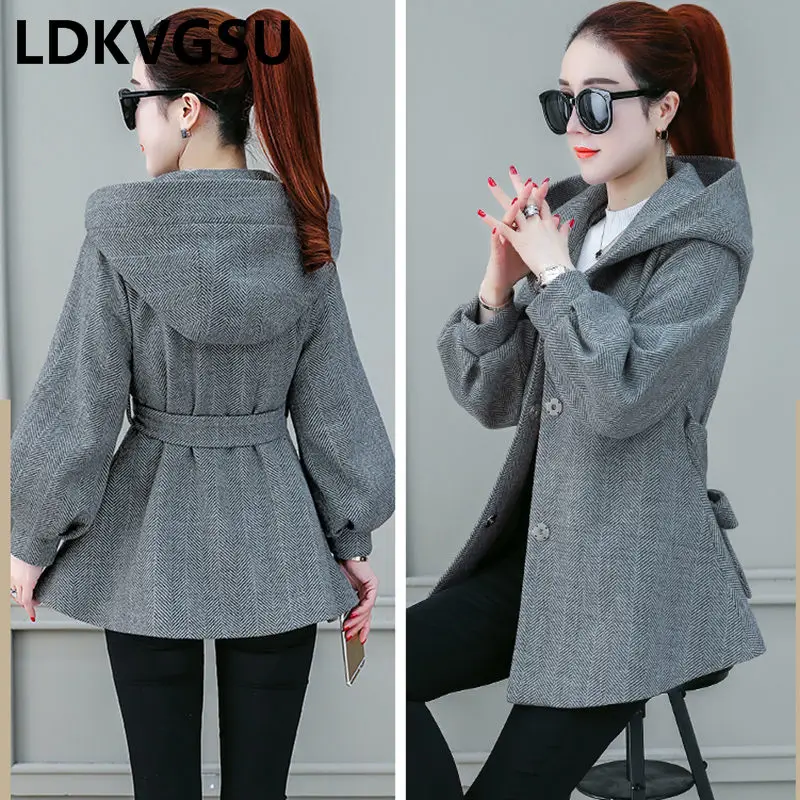 Женская шерстяная куртка на осень и зиму новинка 2018 однобортное повседневное