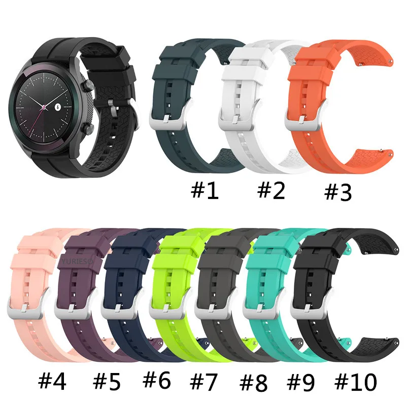 mix color 100 шт 20 мм 22 мм силиконовый ремешок для часов для Honor Magic/huawei watch GT acitve 46 мм ремешок для 42 мм GT Элегантный ремешок для часов - Цвет: mix color