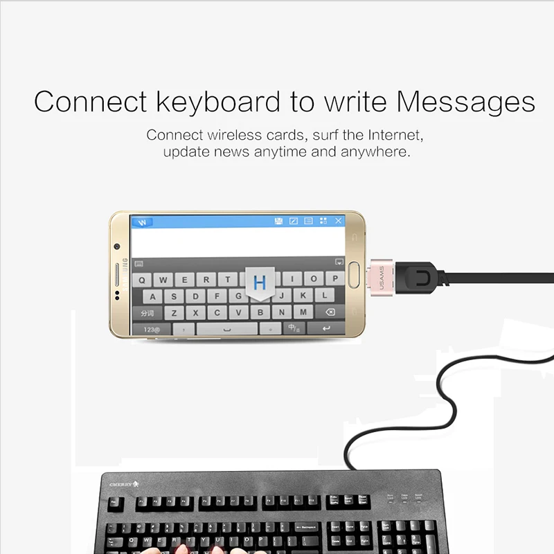 Micro USB к OTG USAMS адаптер 2 0 конвертер для samsung Galaxy S5 Tablet Pc Microusb Мышь клавиатура