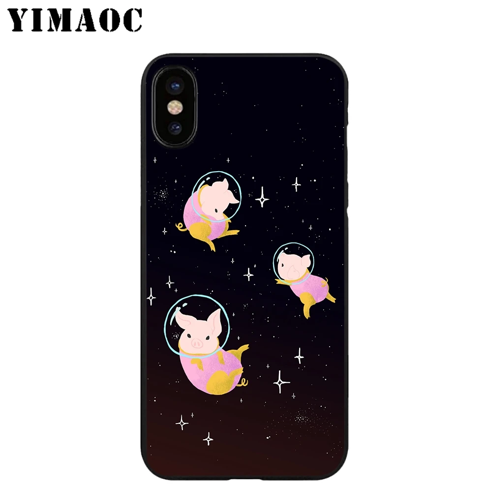 YIMAOC космический черепаха животных Мягкий ТПУ Черный силиконовый чехол для iPhone X