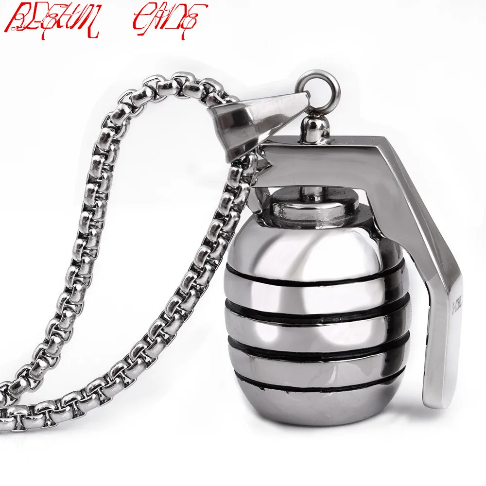 Кулон из нержавеющей стали в стиле панк с гранатой ожерелье ювелирные изделия