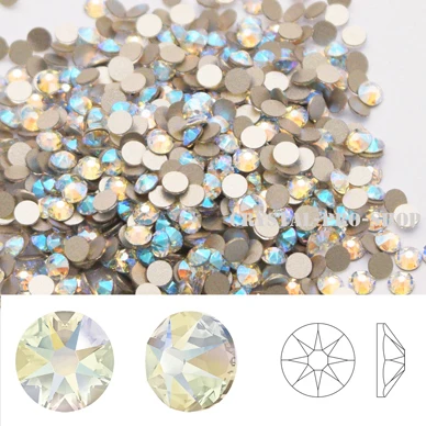 Crystal Shimmer На выбор) элементы Swarovski(ss5-ss20) эффект мерцания(без горячей фиксации) стразы с плоской задней частью - Цвет: Crystal Shimmer