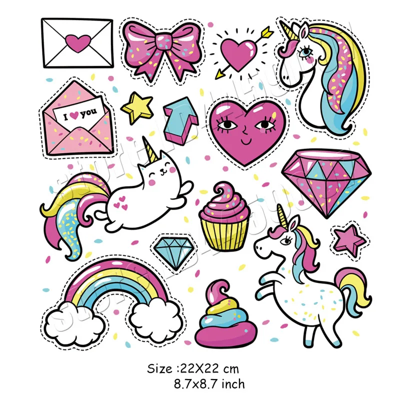 Наклейки для девочек в виде единорога с алмазным дизайном моющиеся парчи сделай