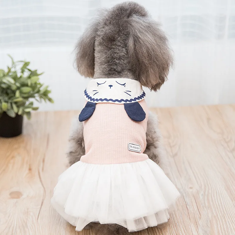 2019 тонкая летняя одежда Одежда для собак платья женщин Прекрасный щенок цвет
