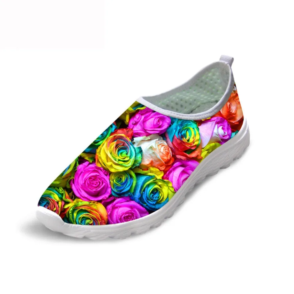 Туфли ThiKin женские летние Элегантные повседневные кроссовки с 3D рисунком цветных