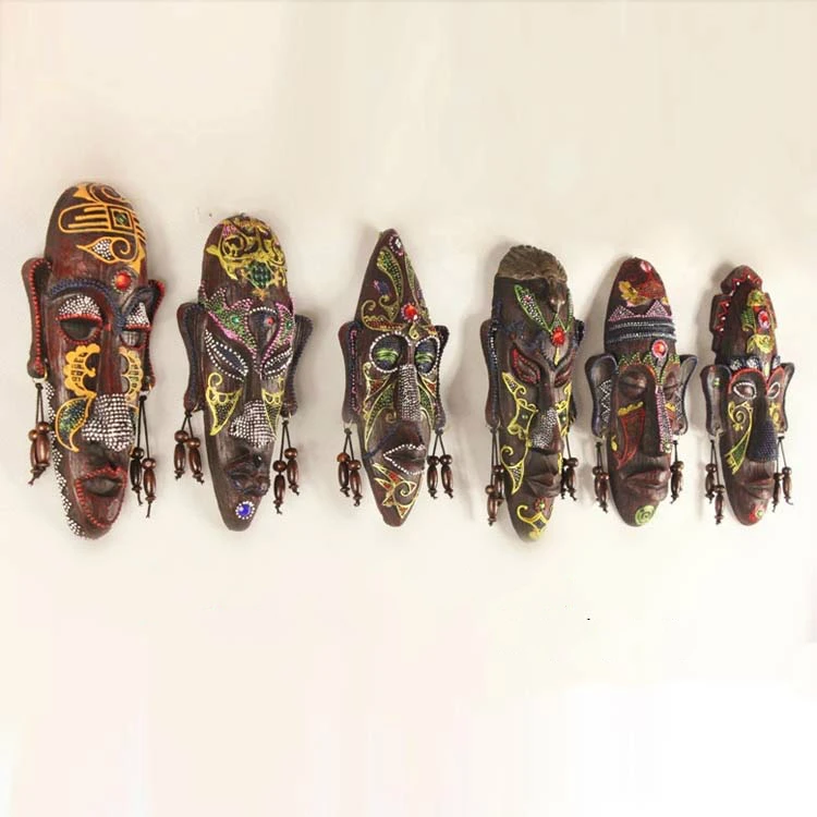 Винтажная африканская смоляная маска для лица подвесная настенная подвеска креативное украшение дома