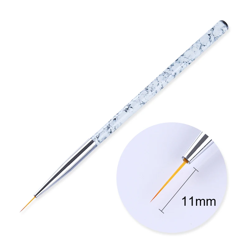 B11mm 1 шт. УФ-гель-лайнер для рисования, кисть для рисования цветами, акриловая ручка, 7 мм, 9 мм, 11 мм, серебристая ручка, инструмент для маникюра, дизайна ногтей - Цвет: B11mm