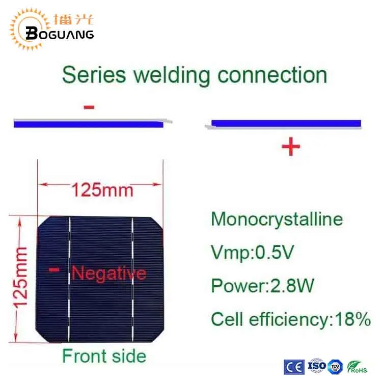 BOGUANG 1x120 Вт 12 В DIY комплекты солнечных панелей с 125*125 мм нормальным монокристаллическим солнечным элементом с флюсом ручка+ таб провод+ Шина+ подключение