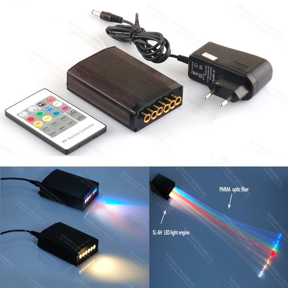 6 Вт rgb цвет шатер волоконно-оптический светодиодный светильник двигателя для