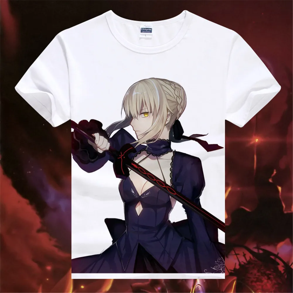 Косплей японское аниме Fate Grand order FGO футболки с принтом в синюю полоску топы