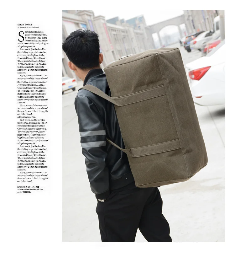 Wobag Men Travel Bags Hand Luggage Casual Travel Duffle Bag Women Big Sports Gym Bag Canvas Weekend Ocernight Bag