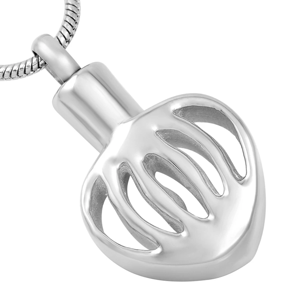 

IJD9593 Accessories Fashion in 2017 316L Stainless Steel Women Classic Hollow Heart Cremation Jewelry Charm