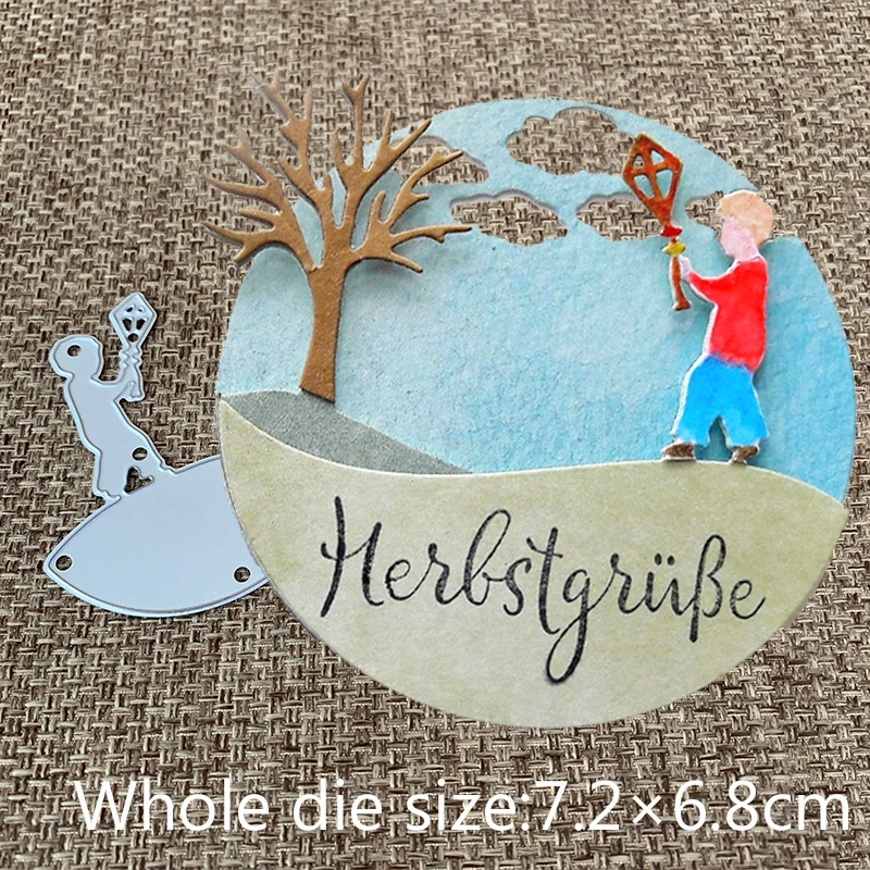 Новый дизайн металлические режущие штампы высечки милые держащие кайт мальчик