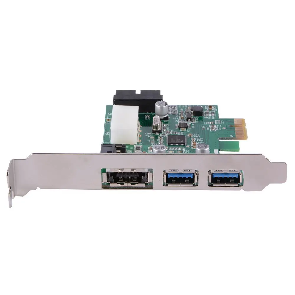 Плата расширения eSATA PCIe к двойному USB 3 0 и 1 порту адаптер контроллера