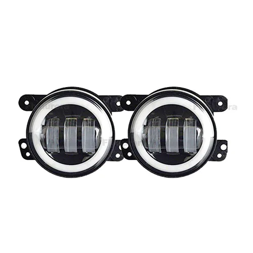 sliver foglight Комплект 60 Вт 7 дюймов светодиодный фары с 4 дюйма светодиодный фонарь Белый DRL Halo Кольцо для Jeep Wrangler 97- JK TJ для jeep compass - Цвет: sliver foglight