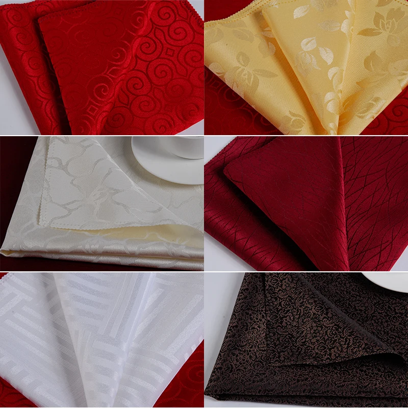 

10pcs 5 pairs Multi-color 100% Polyester Cloth Napkin Wedding Napkins Christmas Napkin Damask Luxurious Napkin Cloth 48*48cm