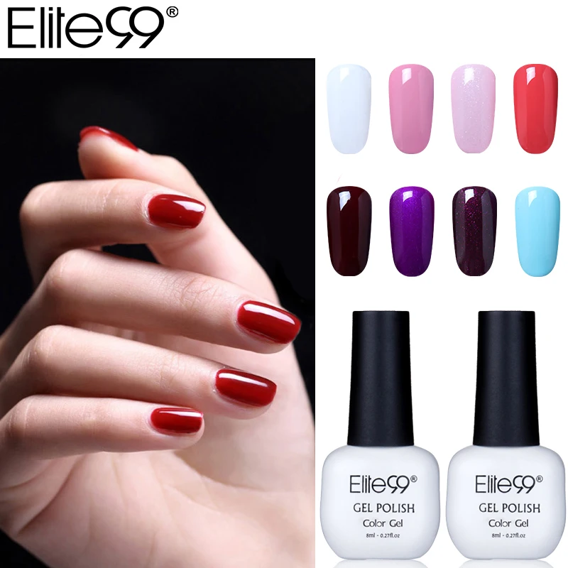 

Elite99 8ml Pure Color Gel Nail Polish Soak Off UV Led Lamp Gorgeous Color Semi Permanent Nail Varnishes Nail Art Manicure