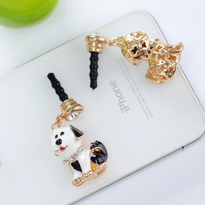 Free Shipping - wholesale plug please choose your design our min order 15 usd dog diamond mobile phone dustproof 6158 | Мобильные