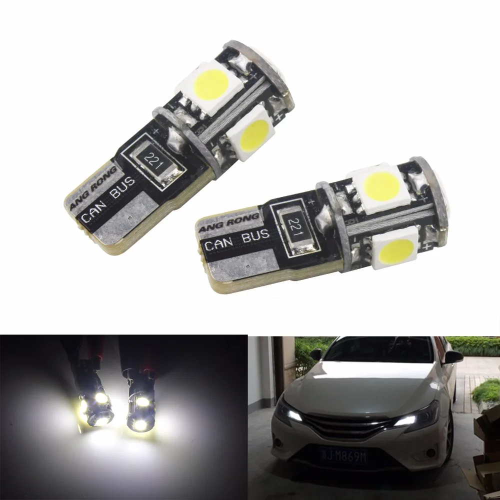 ANGRONG 10 шт./лот Шина CAN автомобиль светодиод SMD свет T10 W5W 194 5 5050 Внутреннее освещение без ошибок OBC Белый(CA005x10