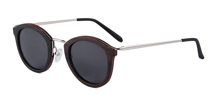 black lens BerWer продукт Дерево Солнцезащитные очки Для женщин/Для мужчин круглый бамбуковые солнцезащитные очки Скейтборд солнцезащитные очки в деревянной оправе - Цвет линз: black lens