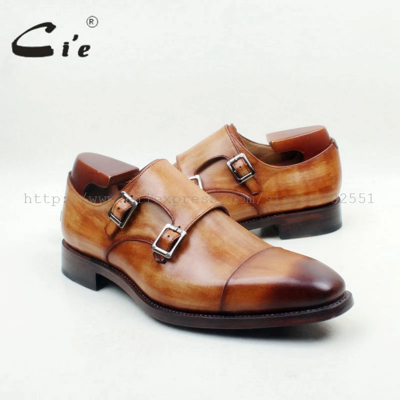 Квадратный носок верх из натуральной кожи стелька подошва коричневый цвет на