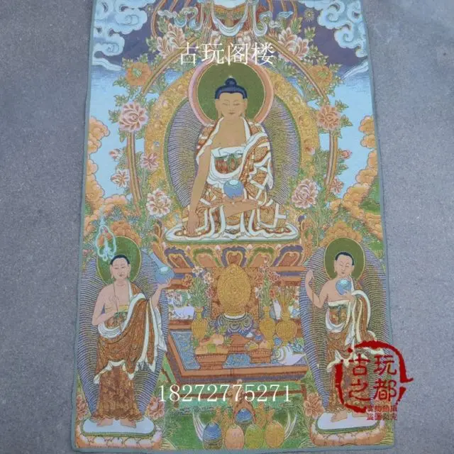 

Chinese collection Thangka embroidery buddha diagram