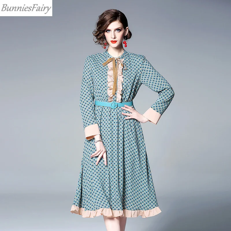 BunniesFairy 2019 сезон: весна–лето Для женщин Винтаж ретро синий лоскутное
