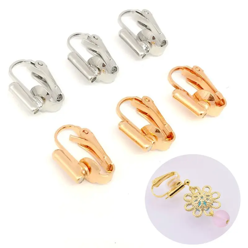 

10 pcs earring converters turn any perforated earrings Jewelry Making Accessories Iron clip-on jewelry discoveries
