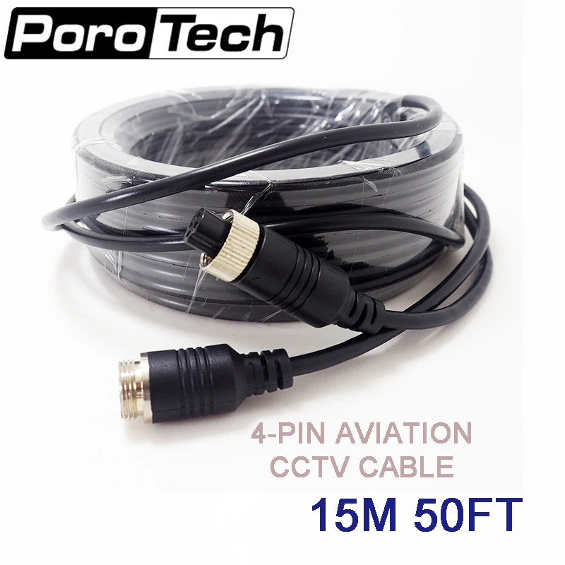 AC-15M 20PCS/lot Waterproof 4 Pin Aviation video Cable Camera video Extension Cable For Reversing Vehicle / CCTV System