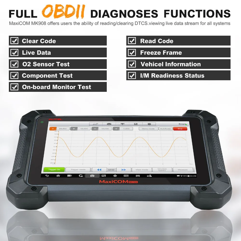 Autel MaxiCOM MK908 диагностические инструменты Obd2 сканер автомобильный диагностический ferramentas automotivas para carros испытания на приведение ECU кодирование