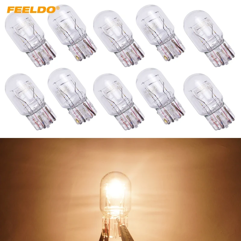FEELDO 10 шт. автомобильные T20 7443 1881 W21W 12V клиновидные лампы внешняя галогенная лампа