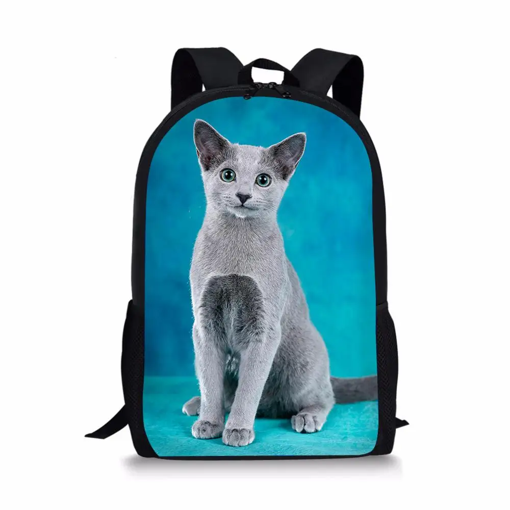 ELVISWORDS милые школьные сумки для девочек и мальчиков с принтом русской кошки ортопедическая сумка для книг детский школьный рюкзак Mochila Escolar