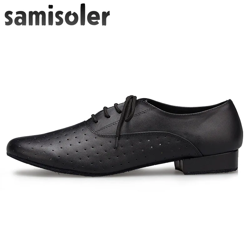 Мужская обувь для бальных танцев Samisoler черная танцевальная на каблуке сальсы