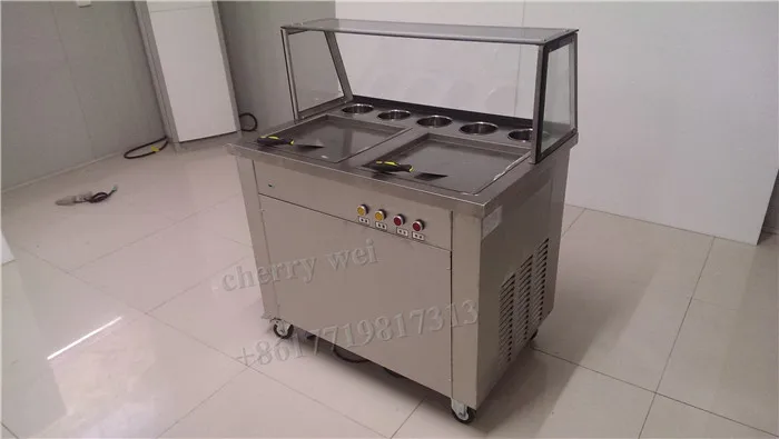 110V рулонная машина для готовки мороженого с одним компрессором пятью фрукты