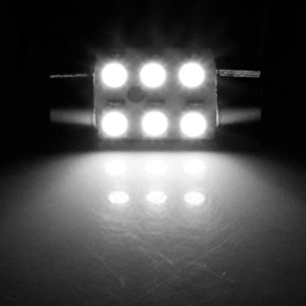 YSY 100X автомобильный светильник C5W 6 SMD светодиодный 10 шт. 31 мм 36 39 41 белый 3528 1210 6SMD LED
