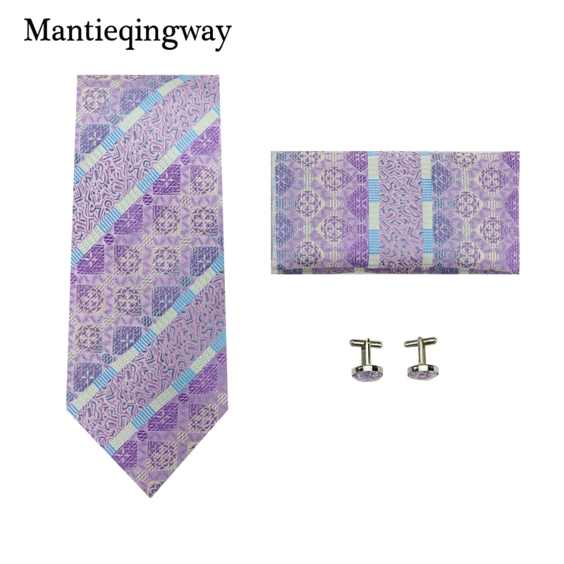 Mantieqingway элегантный светильник фиолетовый жаккардовый платок набор Пейсли 8 5 см