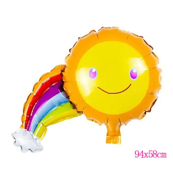 Sun Rainbow KAMMIZAD радужные шарики с улыбающимся лицом облако День рождения Свадебные аксессуары украшения юбилей гелиевые шары Прямая - Цвет: Sun Rainbow