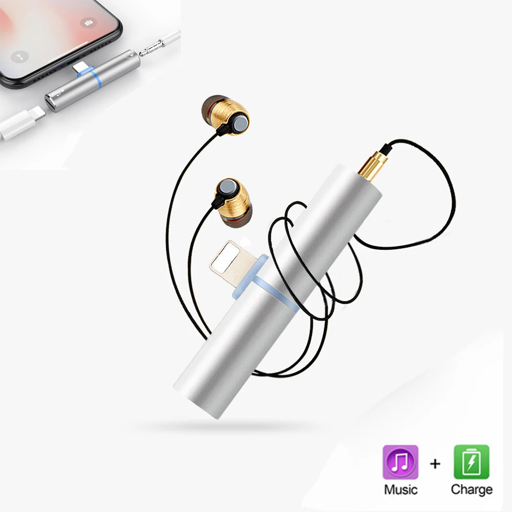 2 в 1 адаптер для наушников и зарядного устройства подсветки 3 5 мм разъем