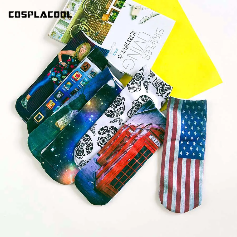 Носки [COSPLACOOL] женские индивидуальный модный дизайн милые носки с 3D принтом новые
