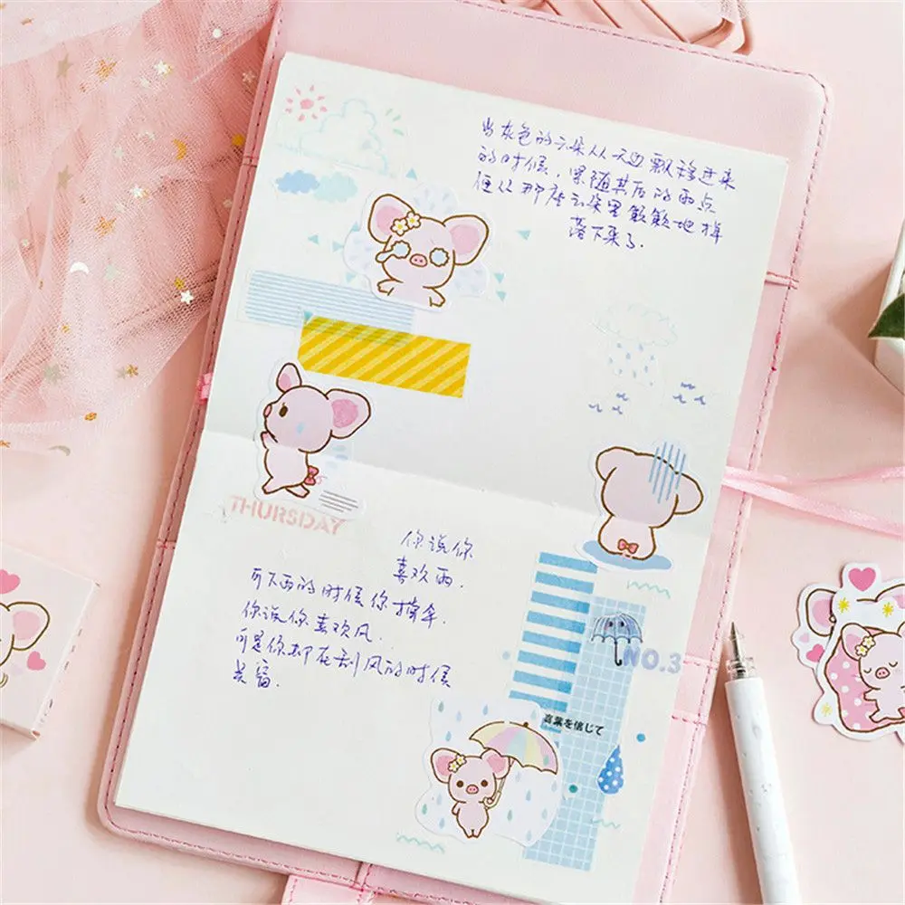 45 шт милые Мультяшные наклейки из бумаги васи каваи канцелярские Papeleria DIY
