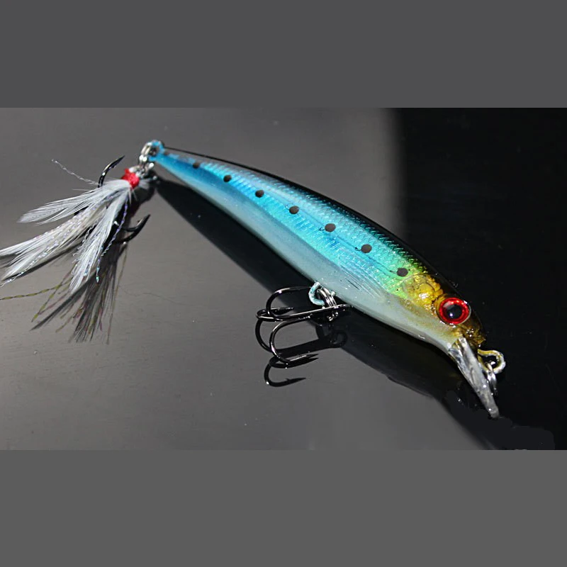 10 шт. приманка для ловли рыбы костюм 9 см 8 г Minnow Искусственные жесткая пластиковая