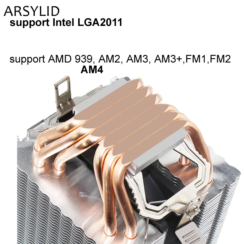 Высококачественный кулер для процессора 115X2011,6 heatpipe dual-tower охлаждающий вентилятор 9 см, Поддержка Intel AMD - Цвет лезвия: for 2011