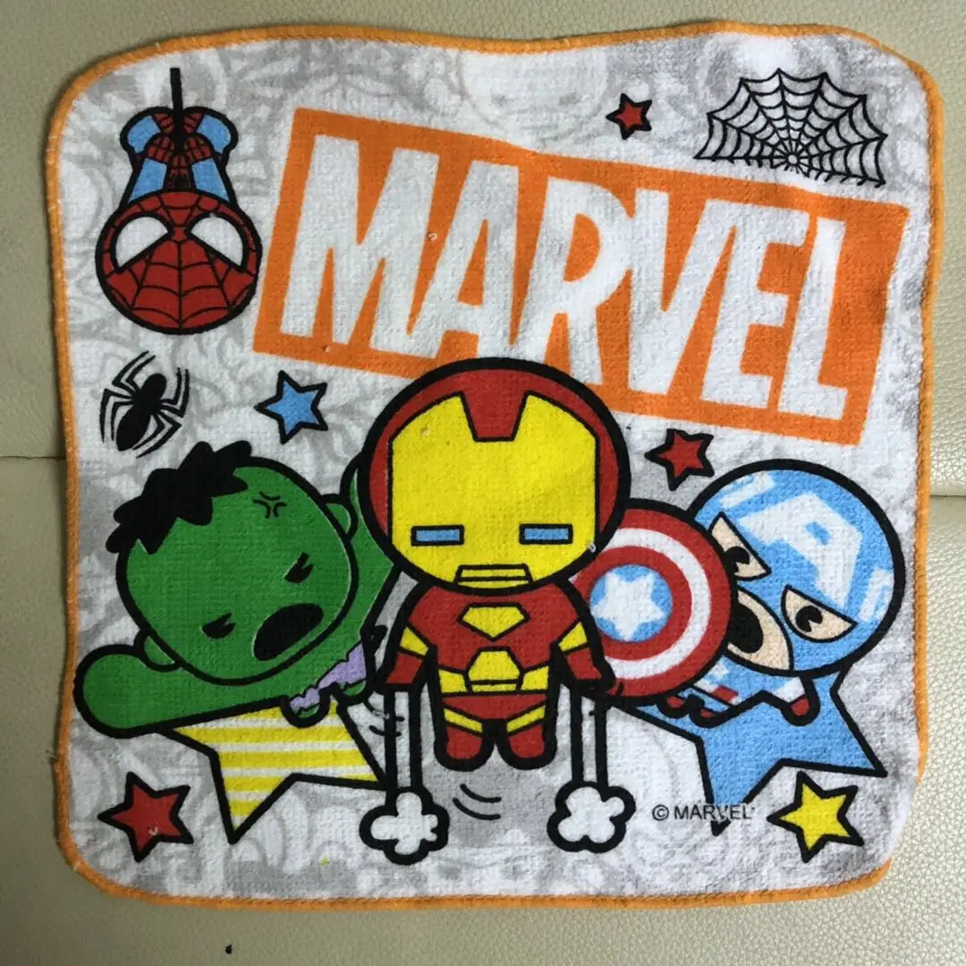 Marvel/хлопковое газовое квадратное полотенце, платок, ручное полотенце, полотенце с героем мультфильма для детей, для мальчиков и девочек, водопоглощающее полотенце для лица, мини