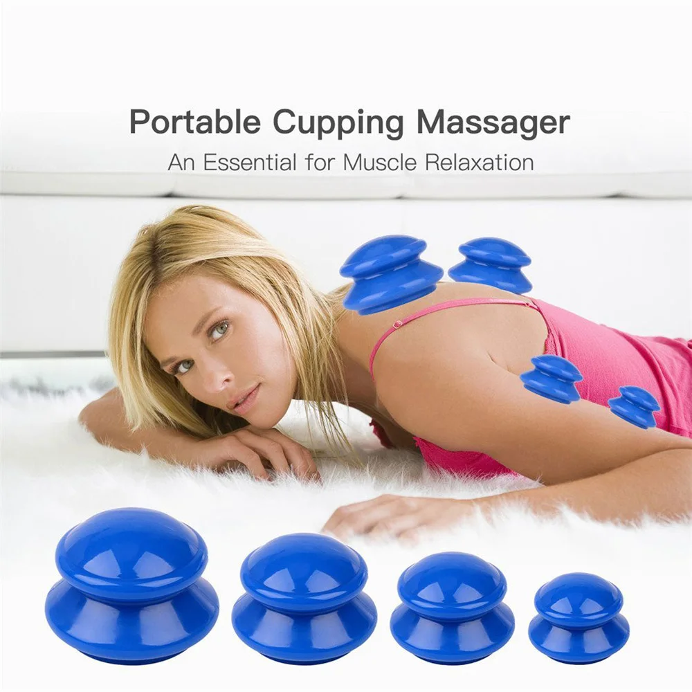 Силиконовые китайские медицинские Банки Набор вакуумных чашек комплект для