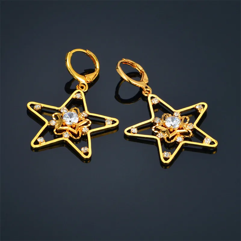 Золотые серьги со звездами для женщин/девочек/малышей модные ювелирные изделия