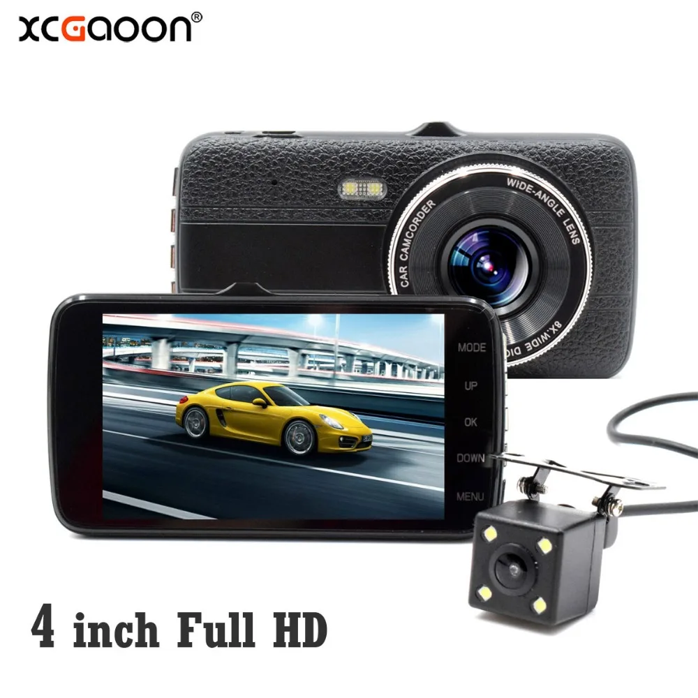 XCGaoon Автомобильный dvr камера двойной объектив ips 4 0 &quotFull HD 1080p видео регистраторы