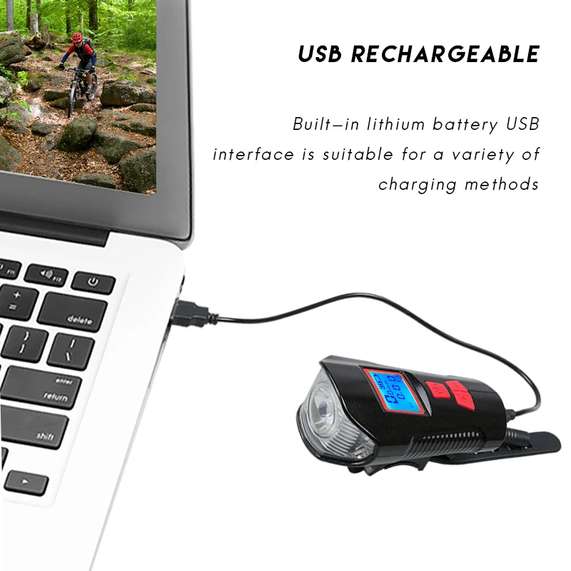 Велосипедный светильник перезаряжаемый USB MTB велосипедный светодиодный