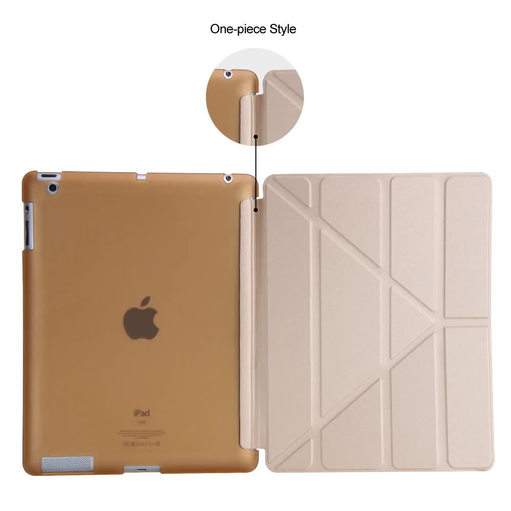 Чехол для Apple ipad 2 3 4, чехол GOLP для нового ipad 2, флип-чехол для ipad 4, смарт-чехол для ipad 3, чехол-подставка - Цвет: Gold