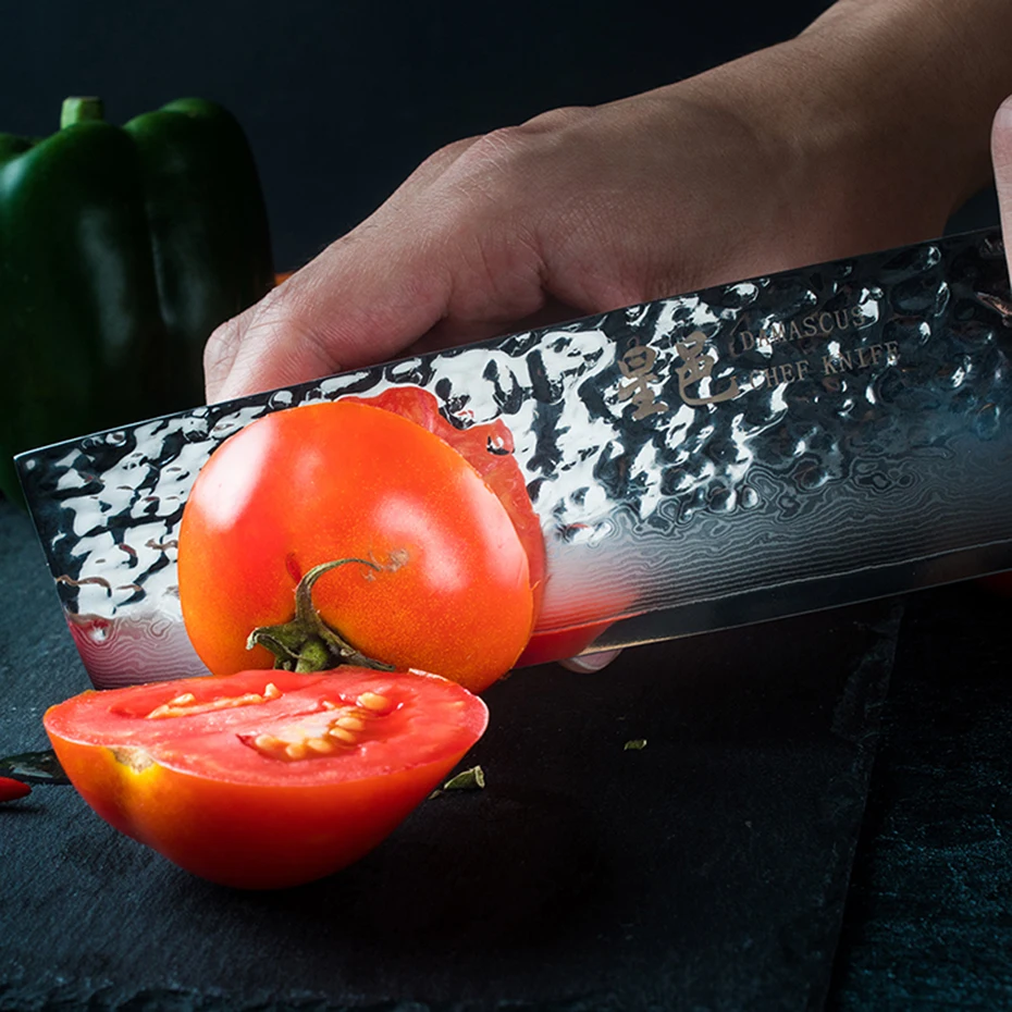 Damascus Chef knife kitchen Steel 6.5&quot Chinese Style Kitchen Meat Cleaver fruit vegetable stainless steel knives | Дом и сад